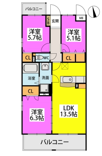 Next Life Ganda / 505号室 間取り