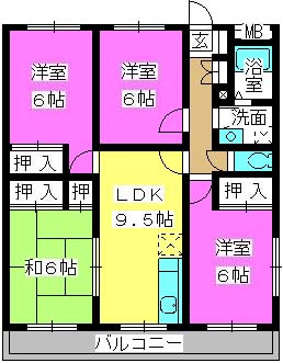 プログレス２１ / 301号室 間取り