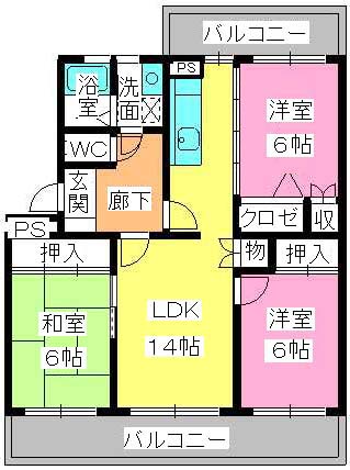 グランマキ室見 / 203号室 間取り