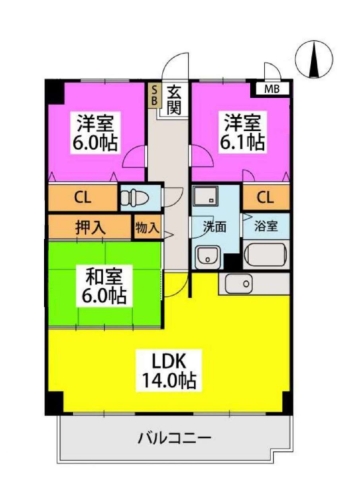 ルミエール姪浜 / 302号室 間取り