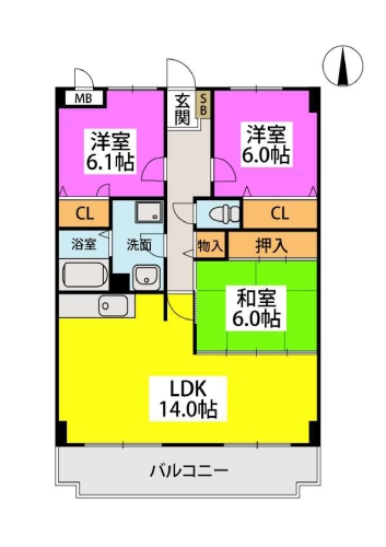 ルミエール姪浜 / 403号室 間取り