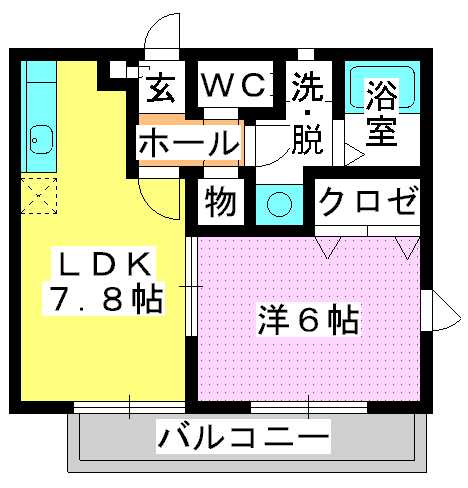 グランマキ室見Ⅱ / 201号室 間取り