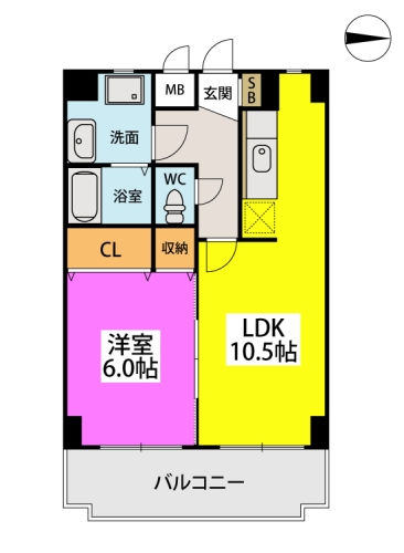 ファインエース小戸 / 206号室 間取り