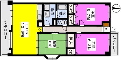 シーサイド小戸 / 303号室 間取り