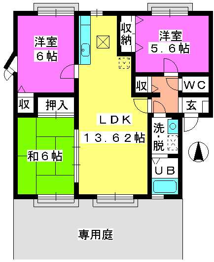 ロータスハイム有田 / 106号室 間取り