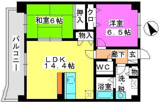 グランドハイツ廣善 / 501号室 間取り