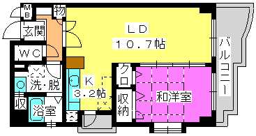 オークピア弥生 / 201号室 間取り