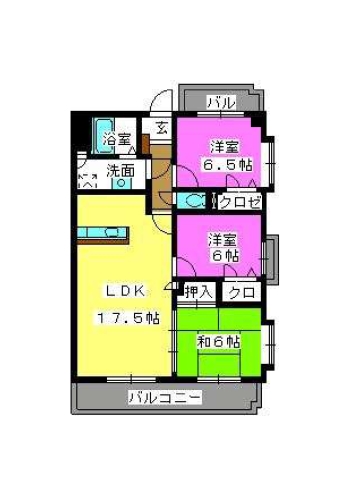 シャルマン室見Ⅱ / 201号室 間取り