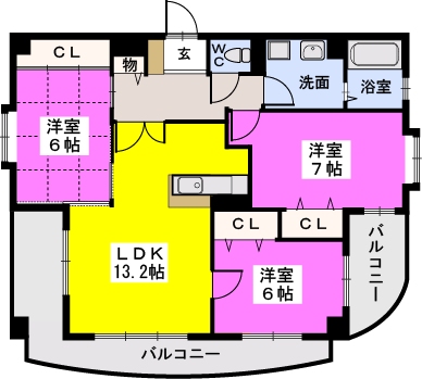 ラ・メール百道浜通り / 301号室 間取り