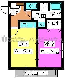 サニープレイスⅠ、Ⅱ / 1201号室 間取り