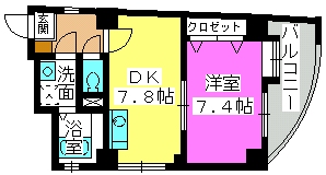 オークピア藤崎駅前 / 402号室 間取り