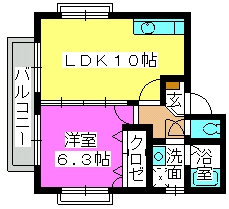 メロディハイツ / 201号室 間取り