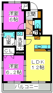 メルベーユ城西 / 102号室 間取り