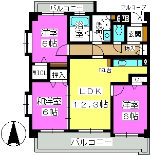 ルシオール藤崎 / 302号室 間取り