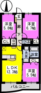 パサージュ２１ / 506号室 間取り