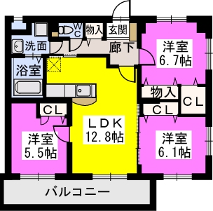ネオジェラーモⅡ / 403号室 間取り