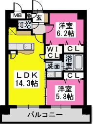 クランリージェ / 302号室 間取り