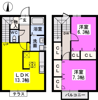 フローラ藤崎 / 102号室 間取り