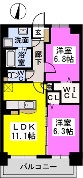 アルページュ西新 / 202号室 間取り