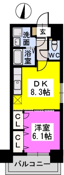 アルページュ西新 / 203号室 間取り