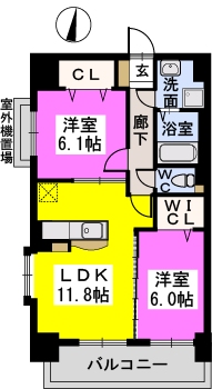 アルページュ西新 / 401号室 間取り