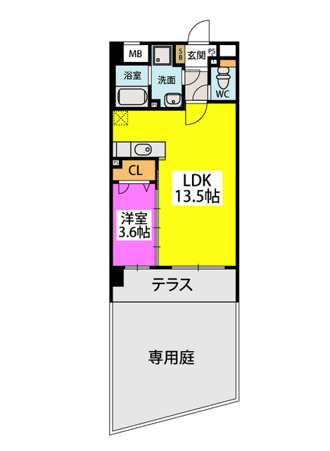 クレストコート高取 / 102号室 間取り