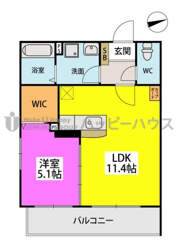 ビハーラ姪浜 / 305号室 間取り