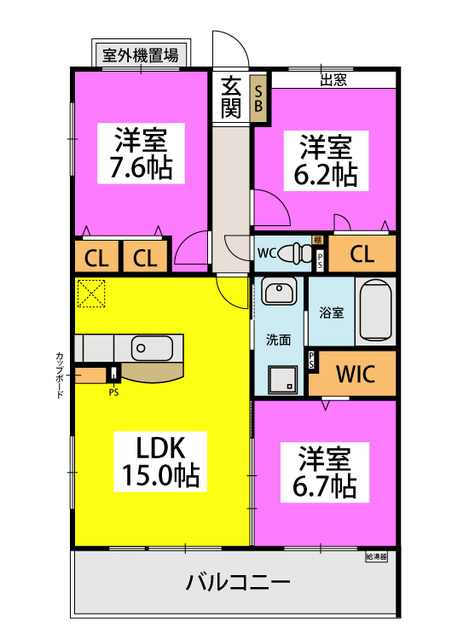 スプリングコートⅣ / 206号室 間取り