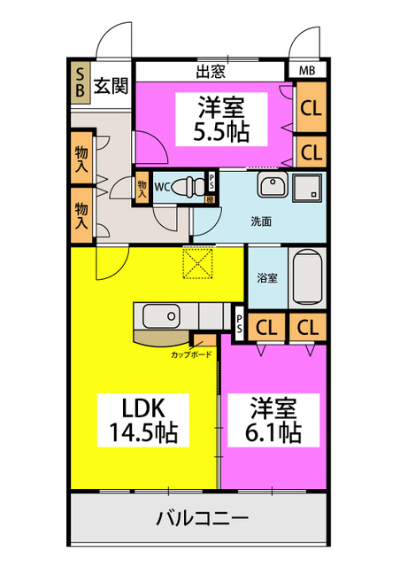 スプリングコートⅣ / 403号室 間取り