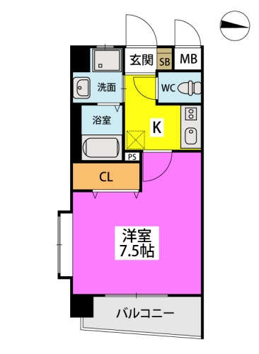 アンピールメゾン西新 / 204号室 間取り