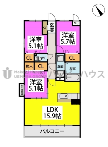 ＭＭ－７ / 201号室 間取り