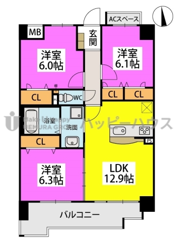 SOL愛宕南 / 201号室 間取り