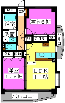 グリーンハウス / 303号室 間取り