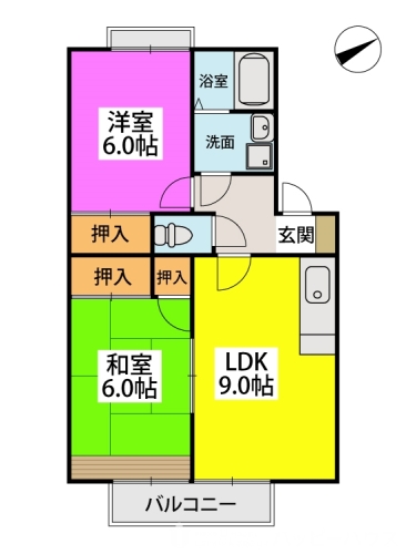 メロディハイツ乙金 / 202号室 間取り