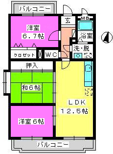 ルミエール東大利 / 403号室 間取り