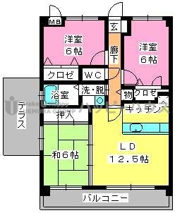 フローラルハイツ / 201号室 間取り