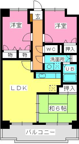 エスペランス大野城 / 702号室 間取り