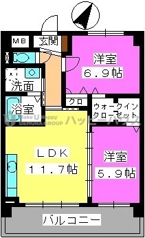 プレジデント大野城 / 403号室 間取り