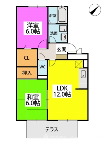 グリーンライフ古賀 / 102号室 間取り