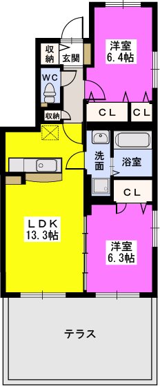 カーサ　セレーノ / 102号室 間取り