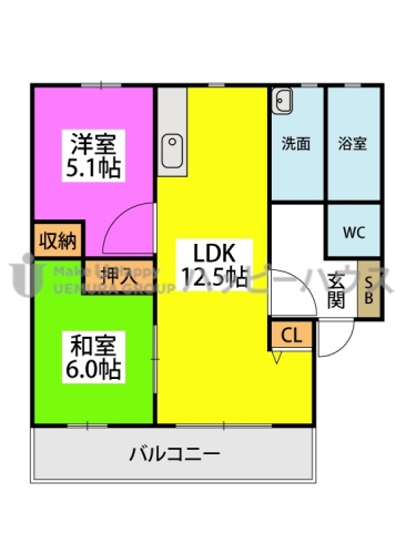 フラワーポテト正弥 / 1-207号室 間取り