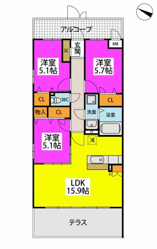 ソレアード / 101号室 間取り
