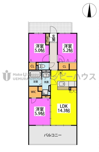 プレジデント正弥Ｓ / 307号室 間取り