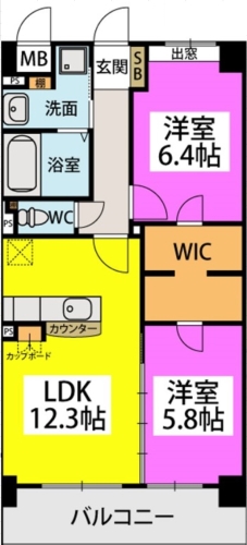 サンライズ白木原 / 106号室 間取り