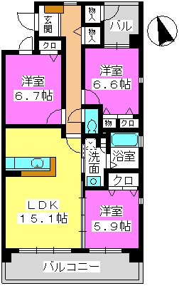 メゾン春日南 / 206号室 間取り