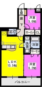 グランドヒル / 302号室 間取り