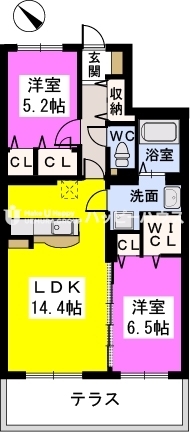 プライムコート大野城 / Ⅰ102号室 間取り
