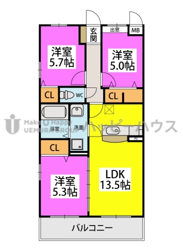 セピアコーポ　御笠の森 / 103号室 間取り