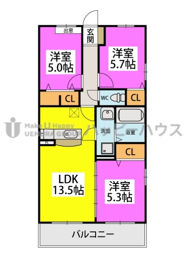 セピアコーポ　御笠の森 / 301号室 間取り