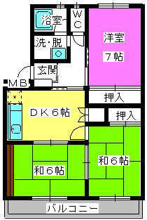 グランデール銭通 / 203号室 間取り